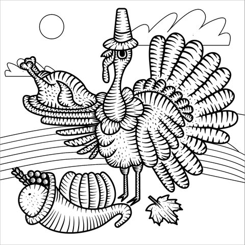 Thanksgiving Turkey From Turkey Coloring Page